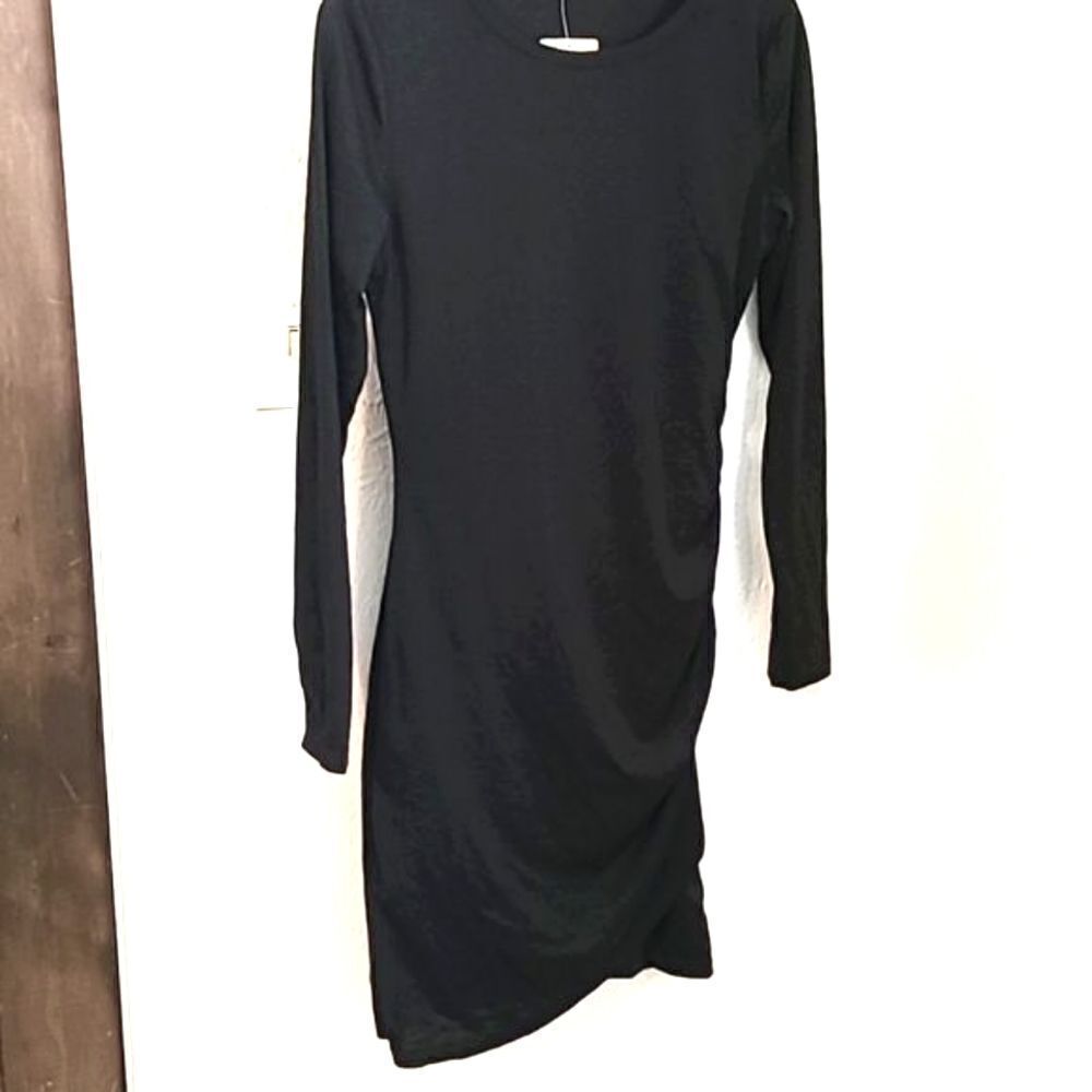 BTFBM Black Dress with Ruching Halfway Down One Side, Size Small,  NWT